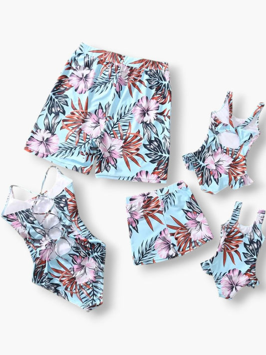 Family Floral Swimsuits Matching Set