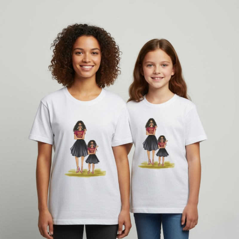 Fashion Mom and Daughter Tee-shirt