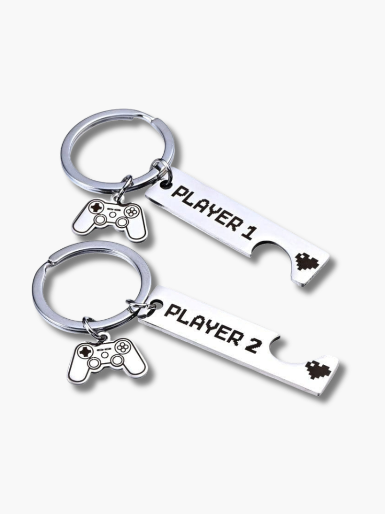 Gamer Couple Keychain