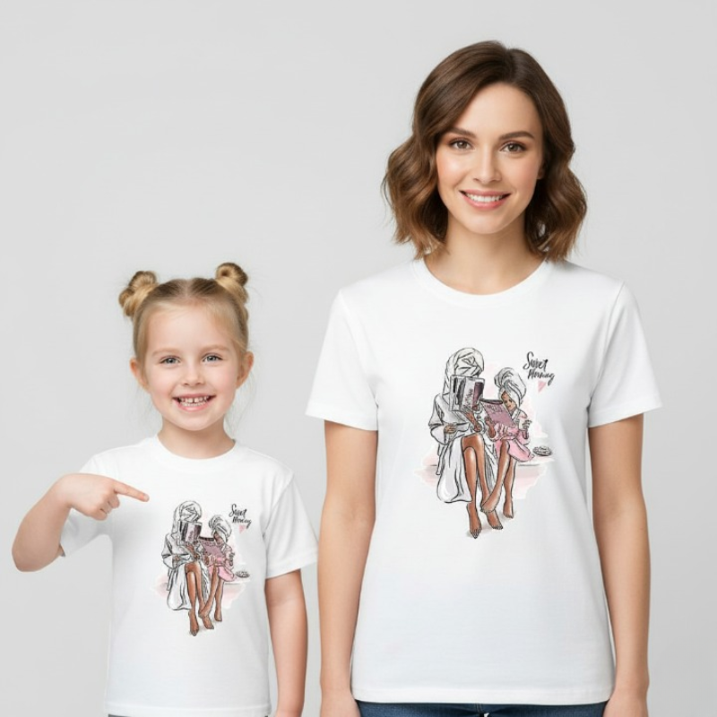 Mom and Daughter T-shirts Set