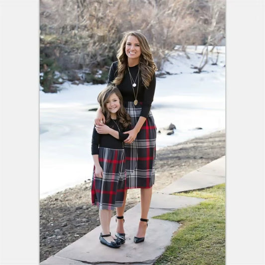 Checkered Mommy and Me Dresses