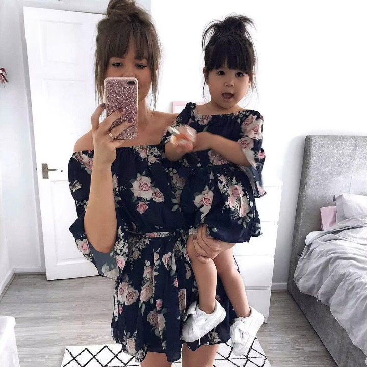 Mother and Daughter Floral Dresses