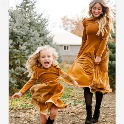 Long Velvet Dress Mother and Daughter