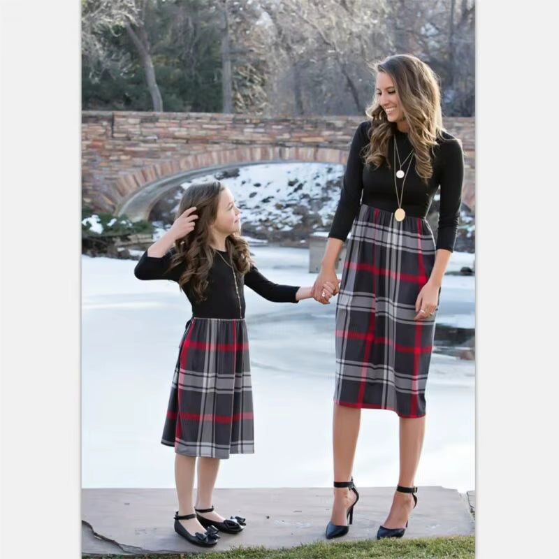 Checkered Mommy and Me Dresses