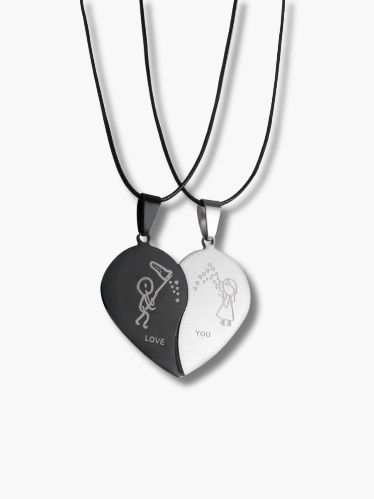 Half Heart Necklace for Couples