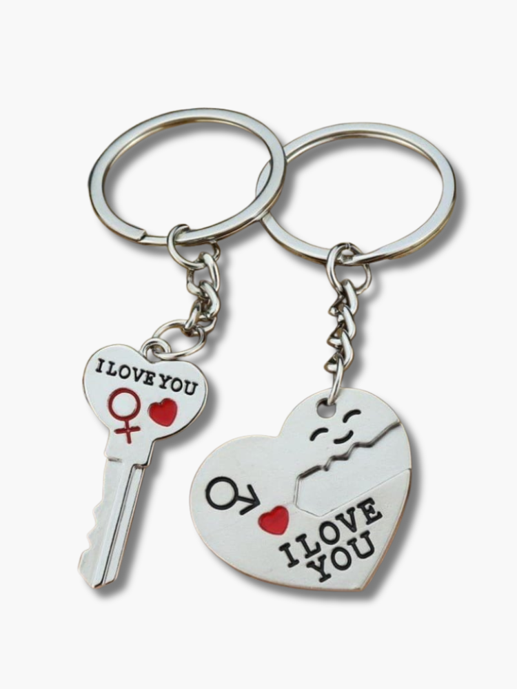 Heart and Key Keychain for Couples
