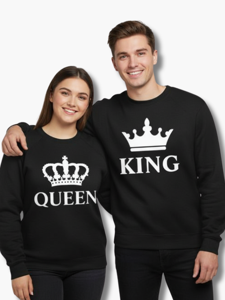 King & Queen Matching Couple Sweatshirts