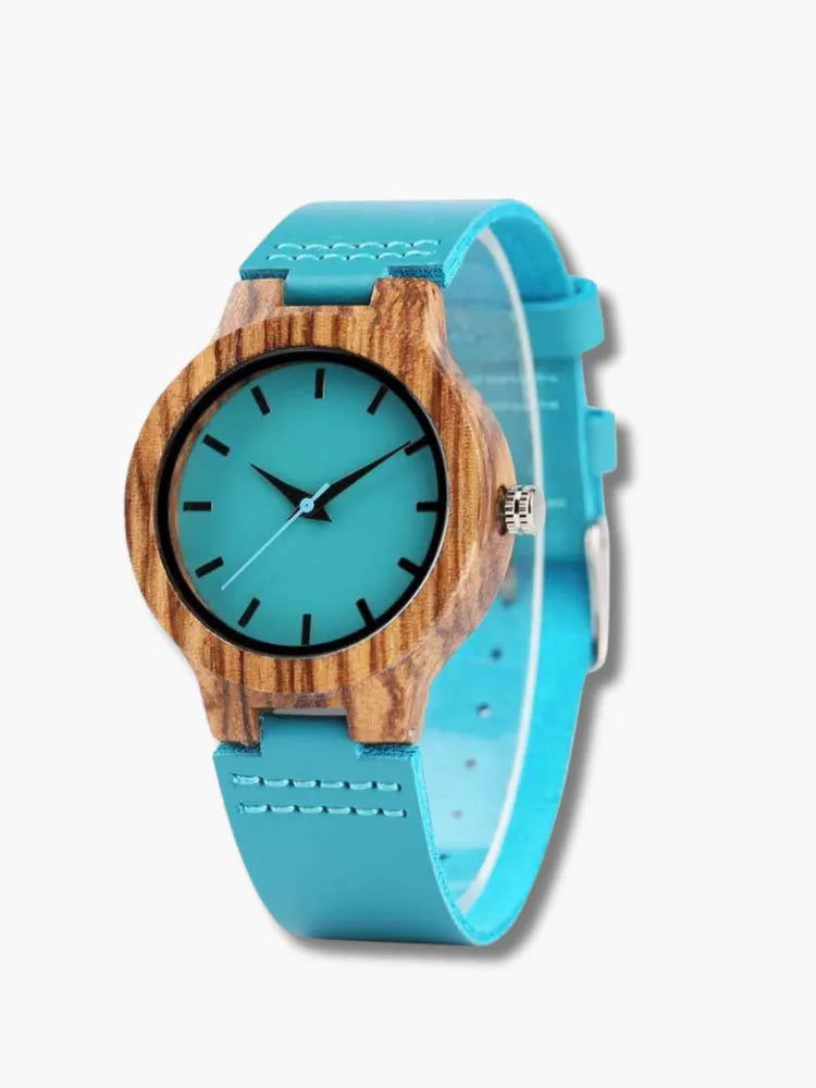 Leather Strap Blue Couple Watch Bis