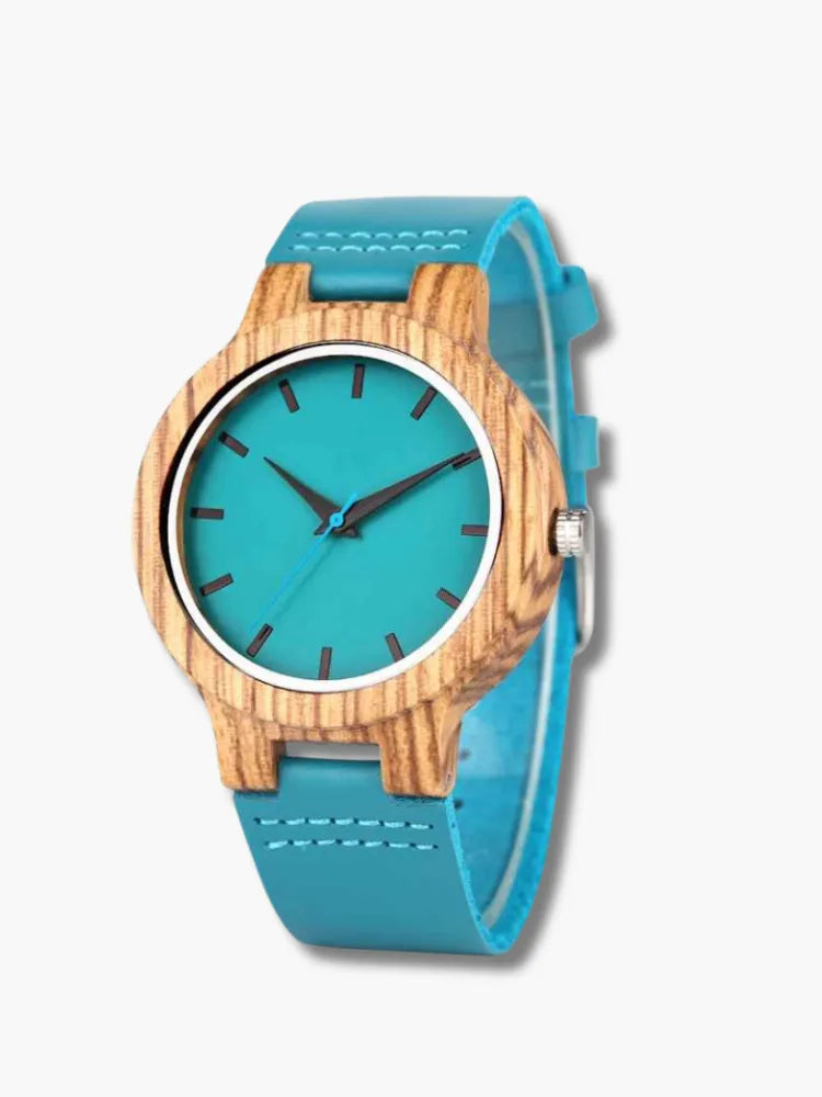 Leather Strap Blue Couple Watch Bis