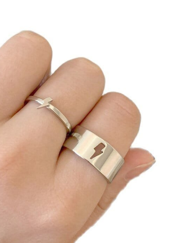 Lightning Bolt Couple Ring