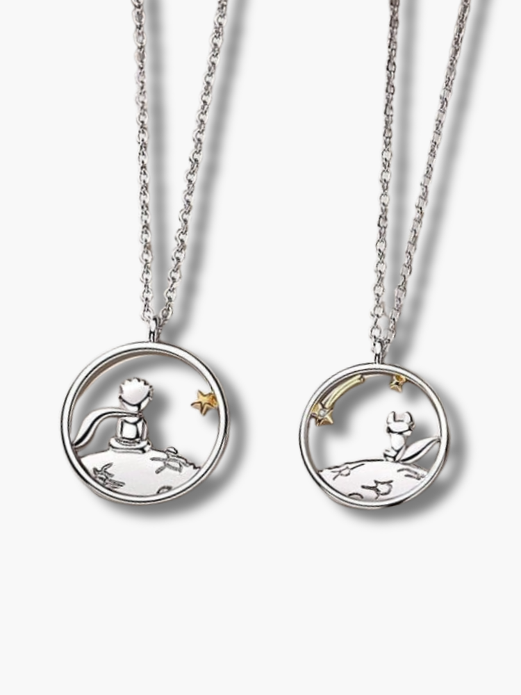 Little Prince Fox Couple Necklace