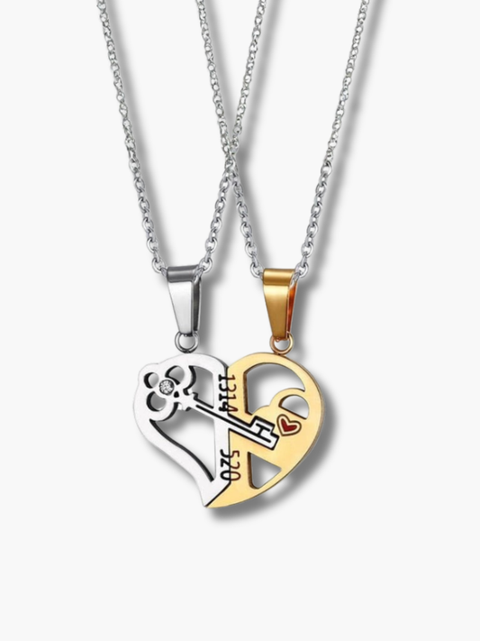 Lock and Key Couple Necklace