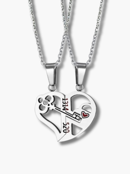 Lock and Key Couple Necklace