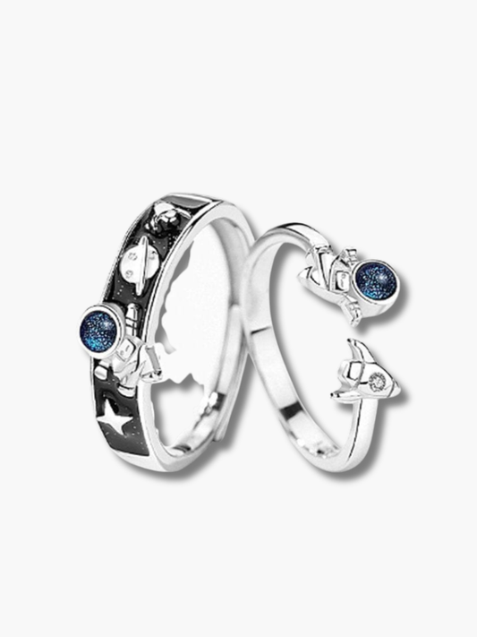 Matching Astronaut Rings for Couples