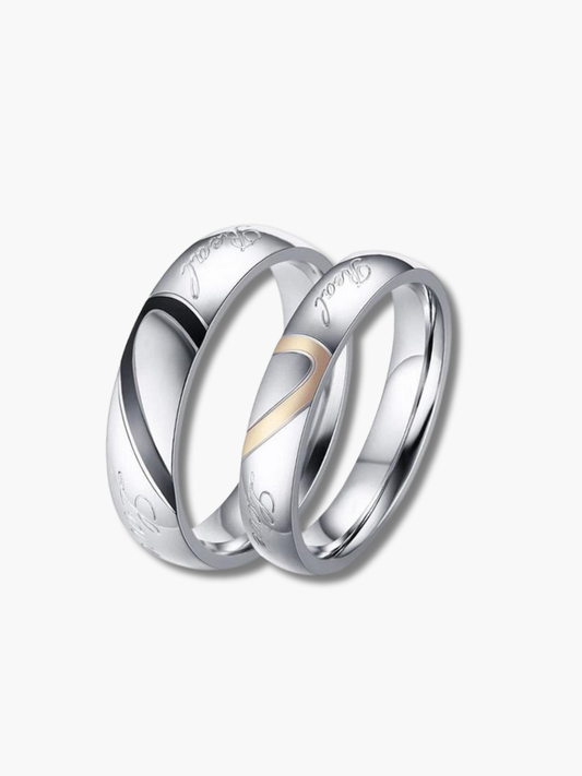 Matching Heart Couple Rings