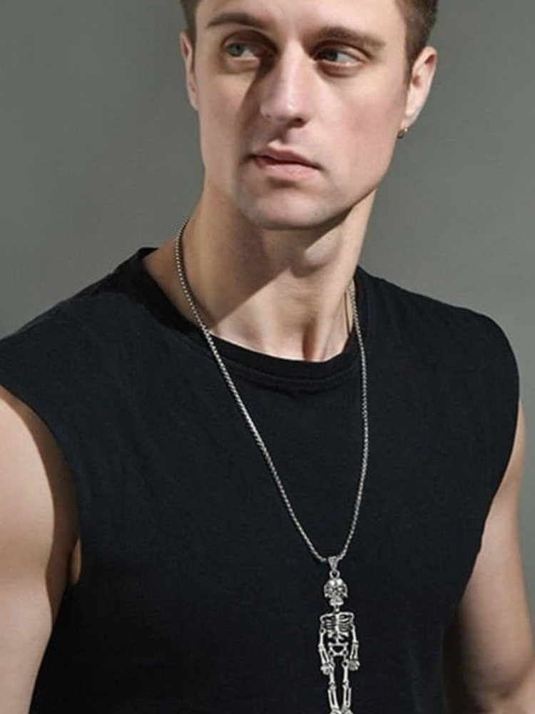 Matching Skeleton Necklaces for Couples