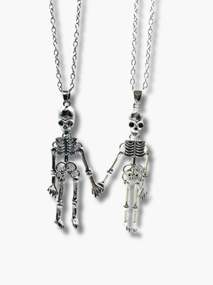 Matching Skeleton Necklaces for Couples
