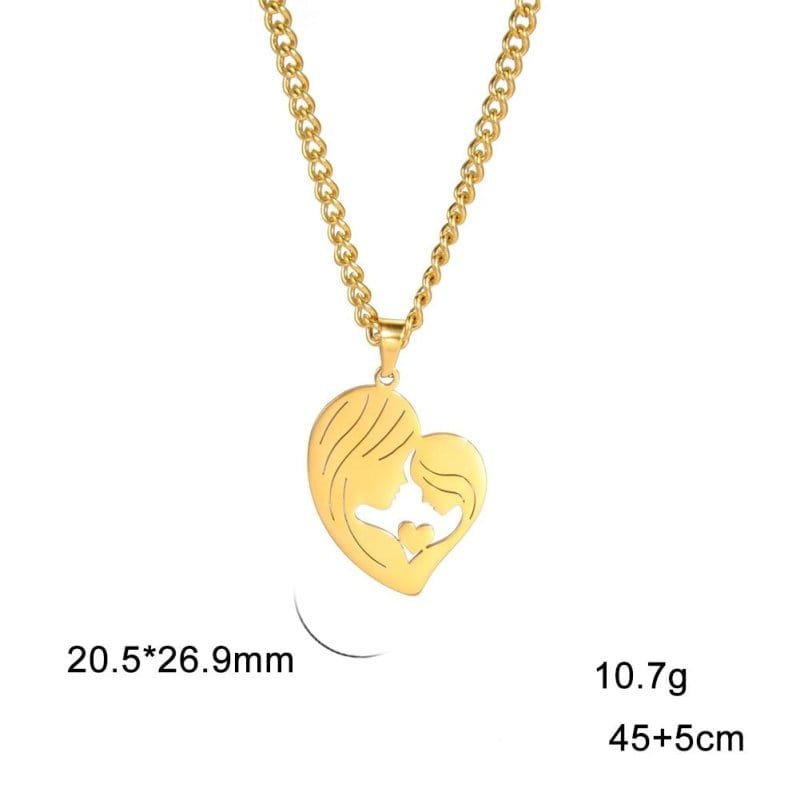 Mom and Daughter Heart Necklace