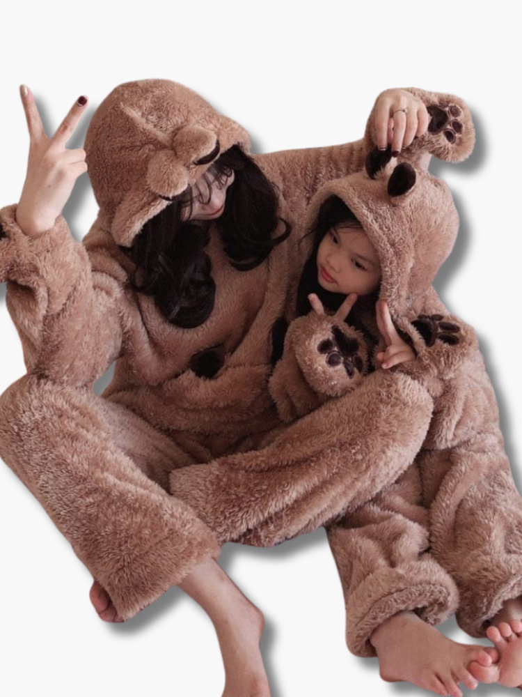 Mom and Daughter Plush Pajamas