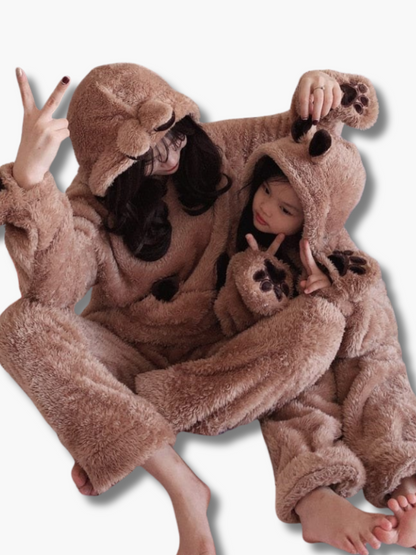 Mom and Daughter Plush Pajamas