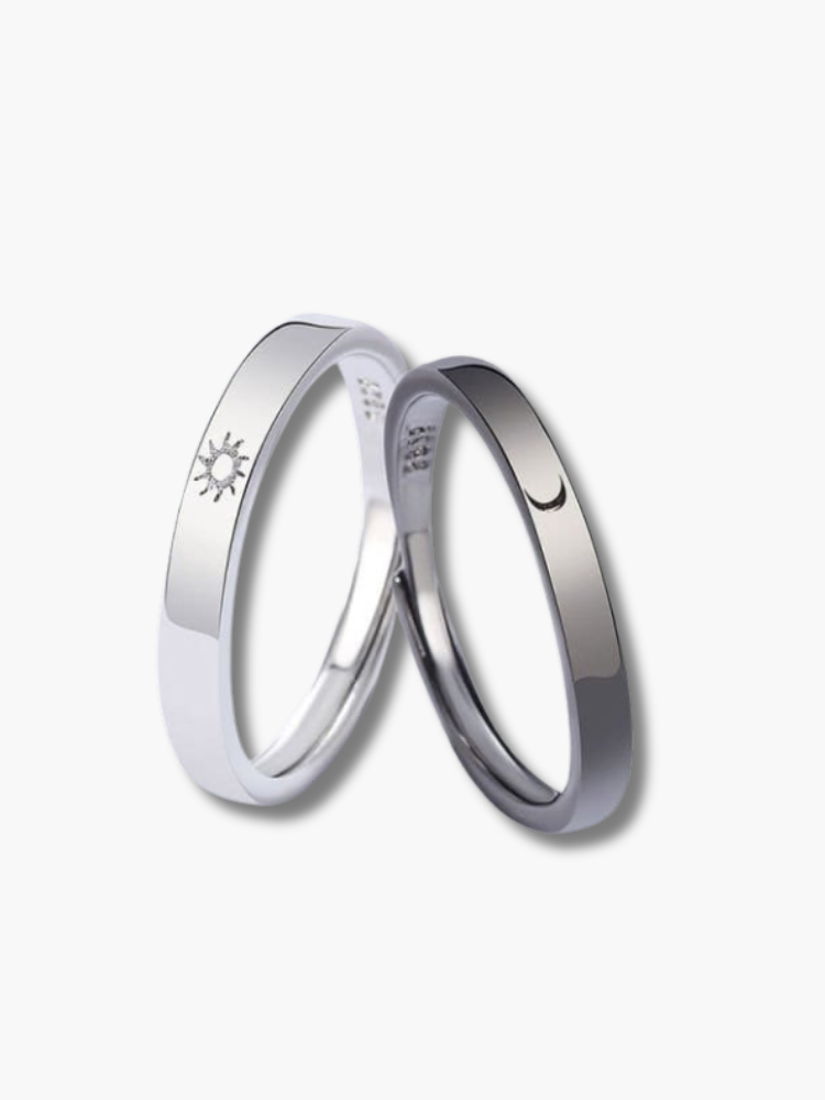 Moon & Star Couple Rings