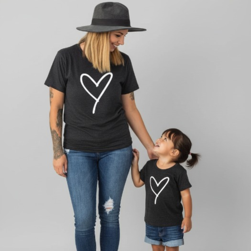 Mother and Daughter Heart T-shirt
