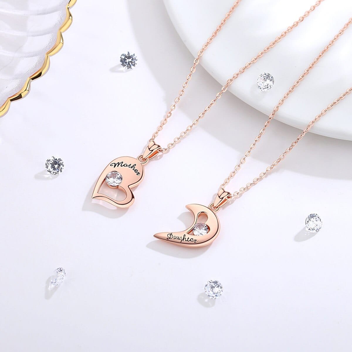 Mother and Daughter Linked Together Necklace