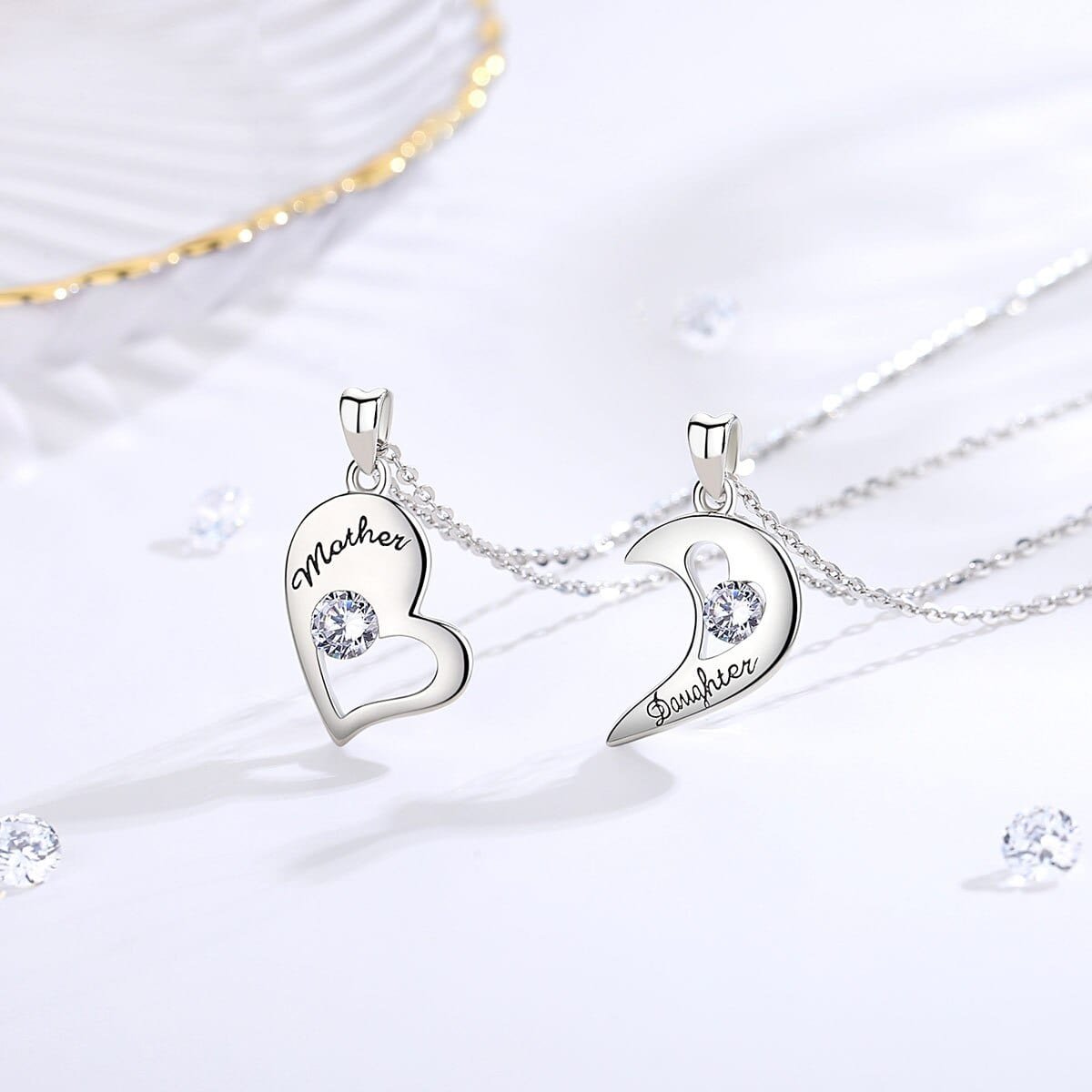 Mother and Daughter Linked Together Necklace