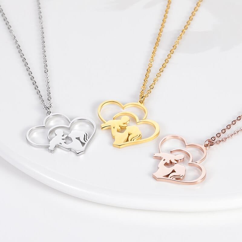 Mother and Daughter Pendant Necklace
