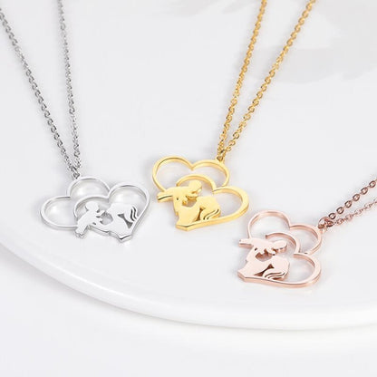Mother and Daughter Pendant Necklace