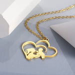 Mother and Daughter Pendant Necklace