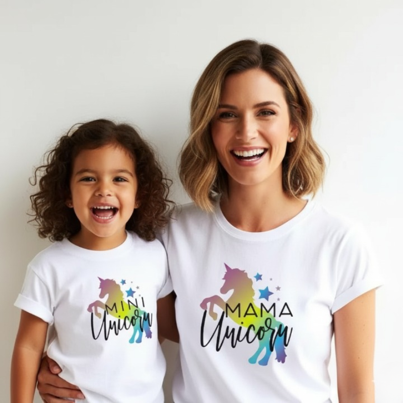 Mum and Daughter Unicorn T-shirts