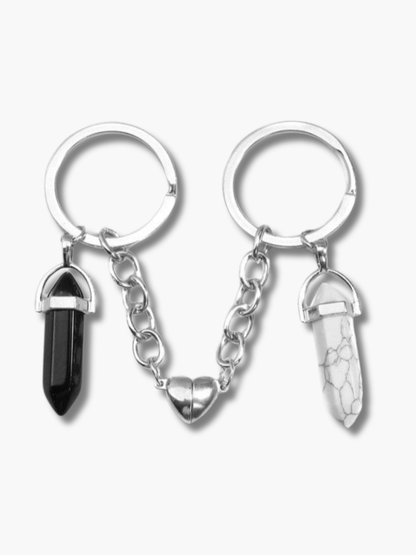 Obsidian & Jade Couple Keychain