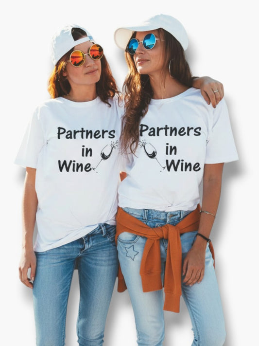 Partners in wine T-shirts for BFF