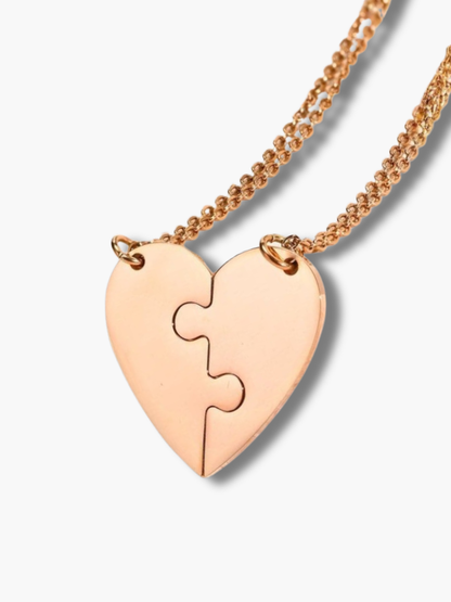Puzzle Heart Necklace for Couples