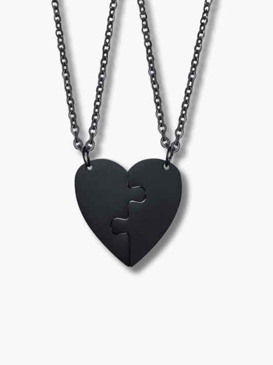 Puzzle Heart Necklace for Couples