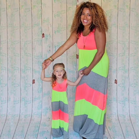 Mom and Daughter Long Dresses