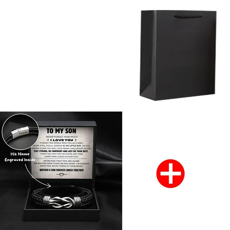 Son Bracelet From Mom - Engraved Name