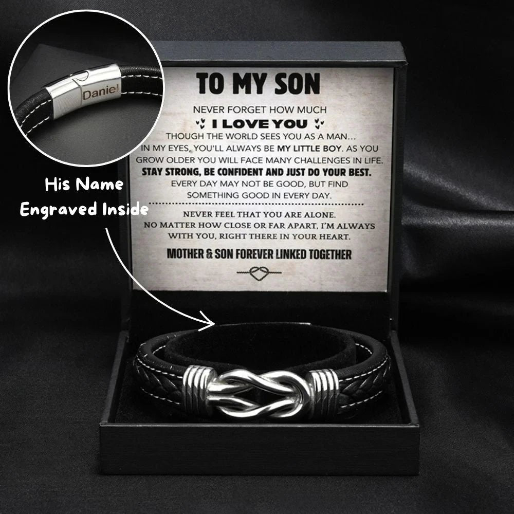 Son Bracelet From Mom - Engraved Name