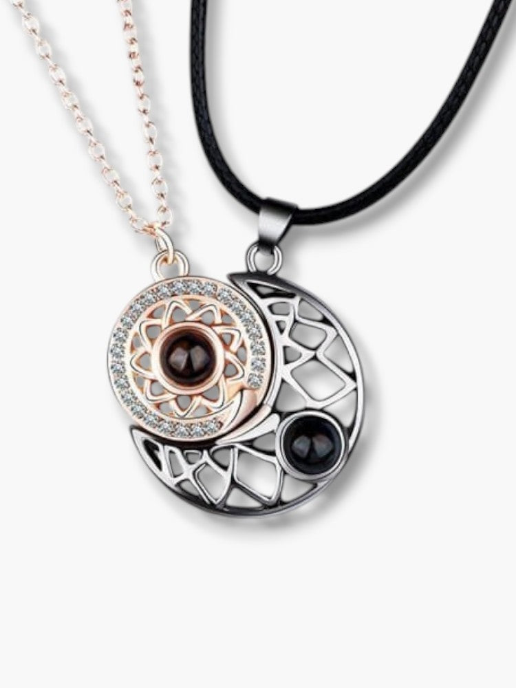 Sun and Moon Necklace Couple