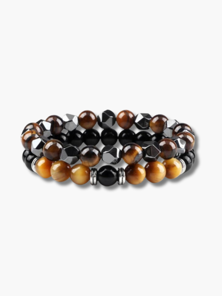 Tiger Eye Pearl Couple Bracelet