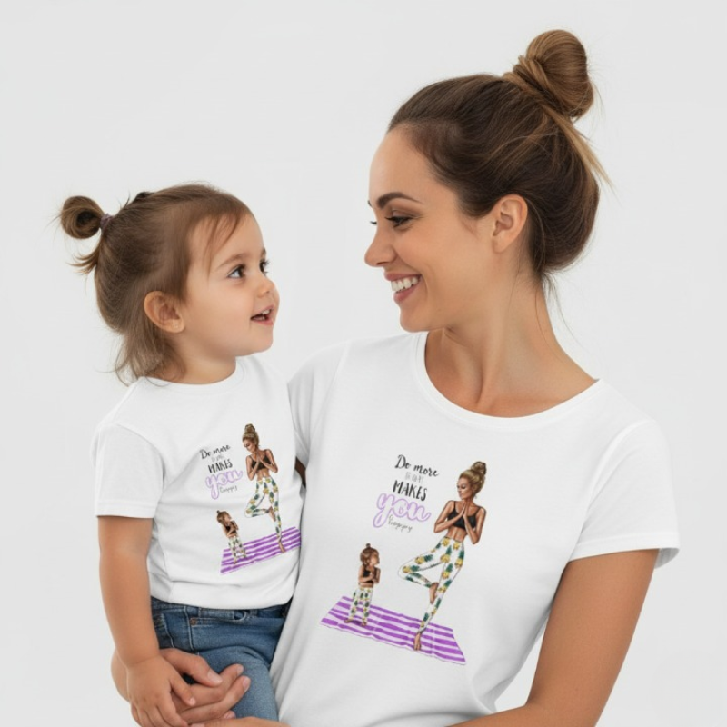 Yoga T-Shirt for Mom and Daughter