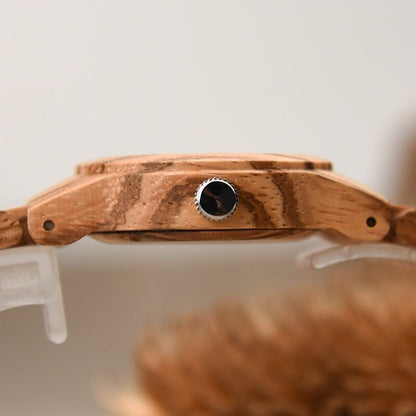 Bamboo Couple Watches Set