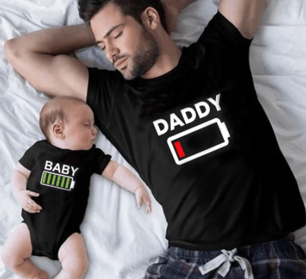 Battery T-shirts for Daddy and Me