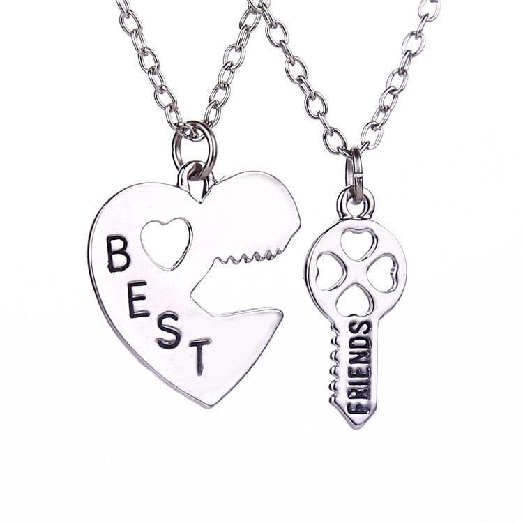 Best Friend Necklace Heart and Key