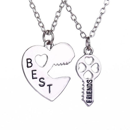 Best Friend Necklace Heart and Key