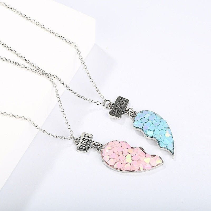 Best Friends Split Heart Necklace