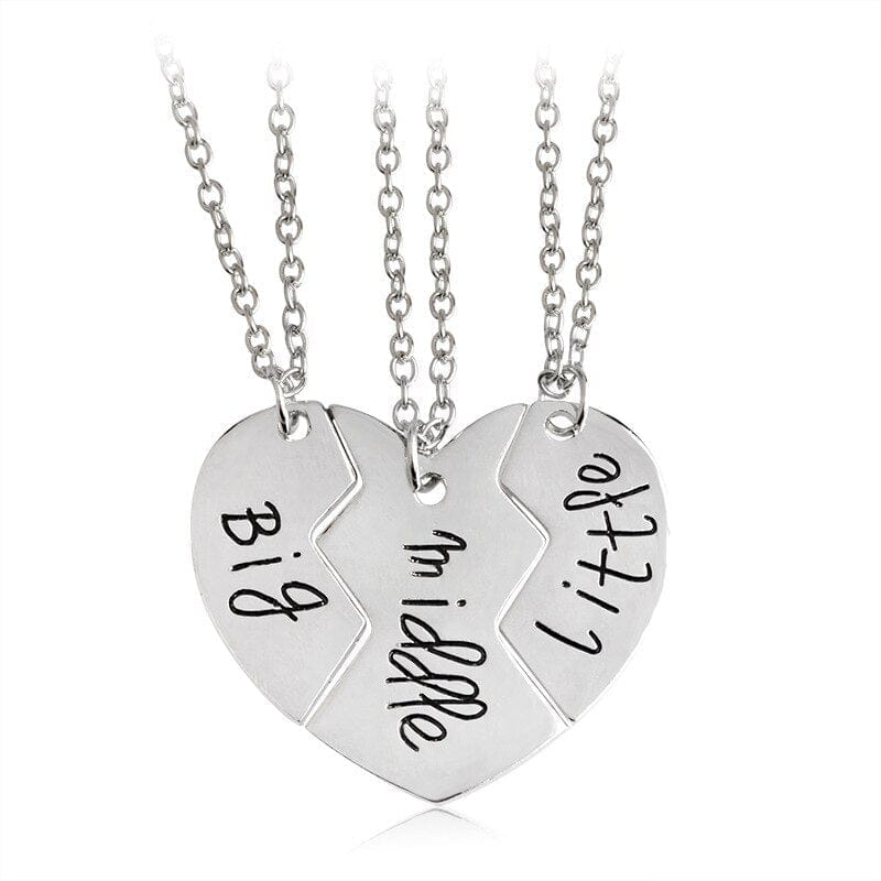 Amazon.com: Three Sisters Heart Matching Necklace Set for 3 Pieces, Best  Friends Necklace for 3, Set of 3 Heart Necklaces for BFF Bestie, Long  Distance Friendship Gift, Black: Clothing, Shoes & Jewelry
