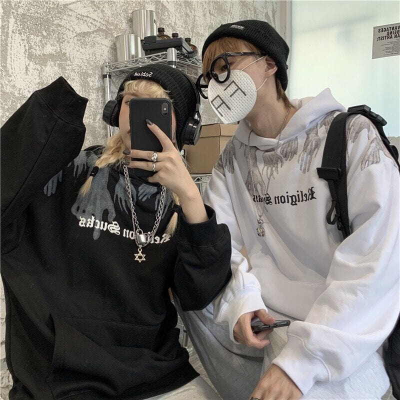 Black and White Hoodies for Couple