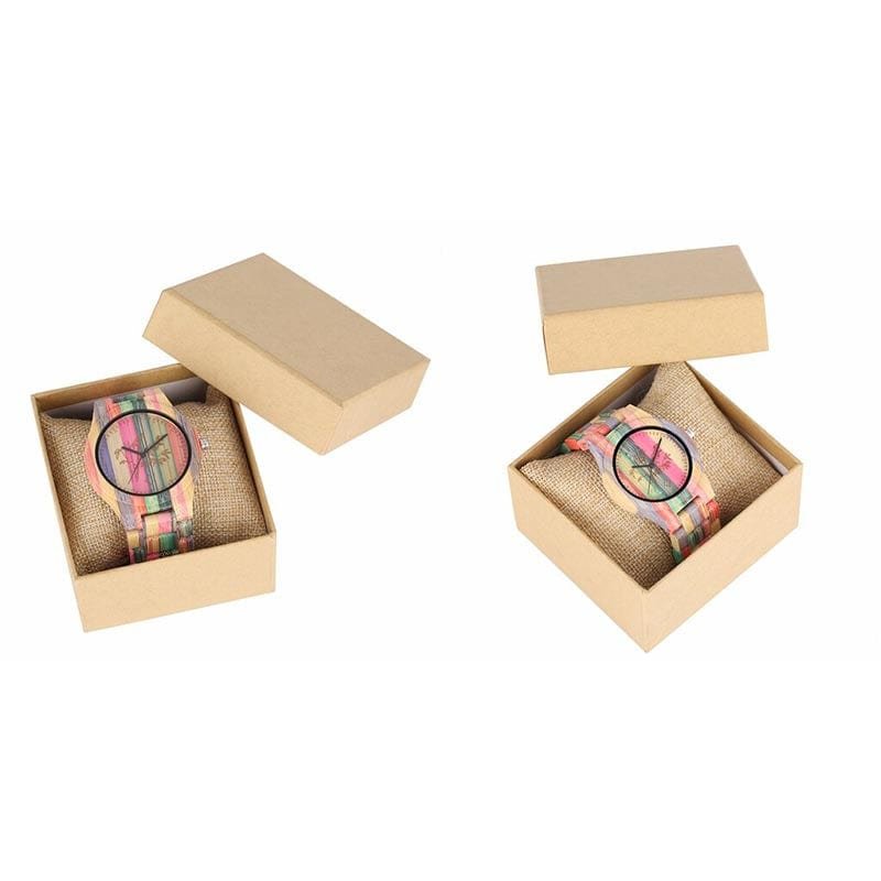 Colorful Bamboo Wood Couple Watch